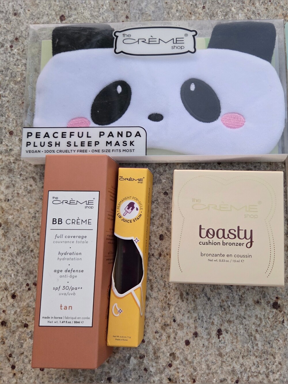 The Crème Shop Beauty Bundle BB Crème Toasty Bronzer Panda Sleep Mask Disney